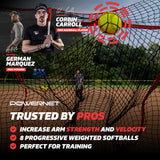 Weighted Softballs | 8 Different Weights Included | 4 to 12 oz Training Ball PowerNet