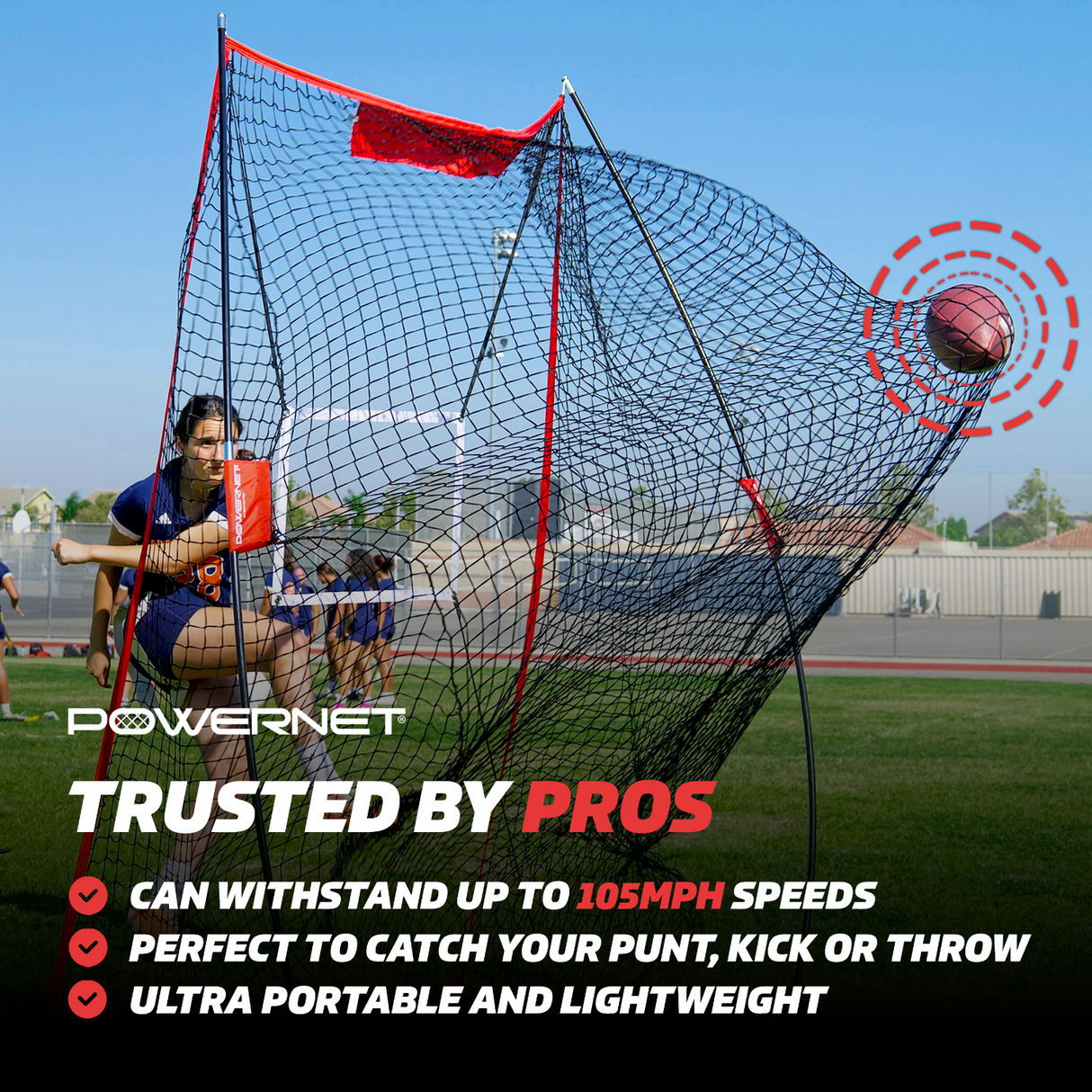 Sideline Trainer 7 x 4 FT Portable Football Kicking Net Football Net PowerNet