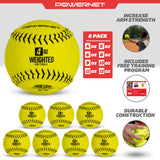 Weighted Softballs | 8 Different Weights Included | 4 to 12 oz Training Ball PowerNet