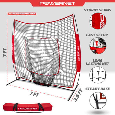 Pro Training Bundle | 7x7 Net, Batting Tee & Weighted Balls (Navy) Training Bundles PowerNet