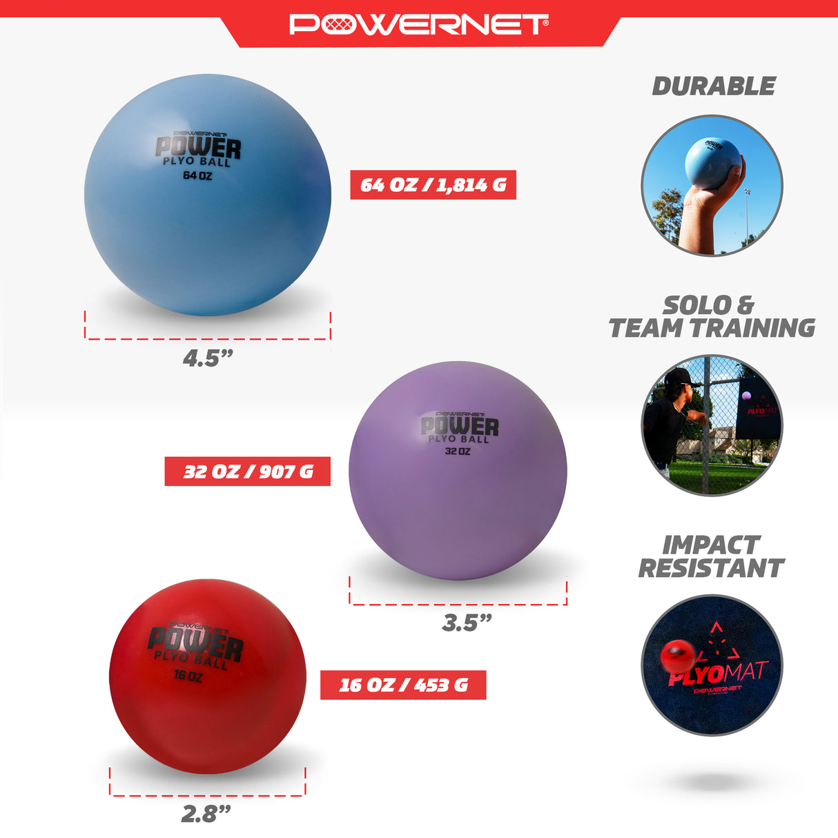 Plyometric Training Balls TrainingNets by PowerNet