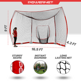 Portable Baseball Backstop | 16x9 Instant Diamond sports PowerNet