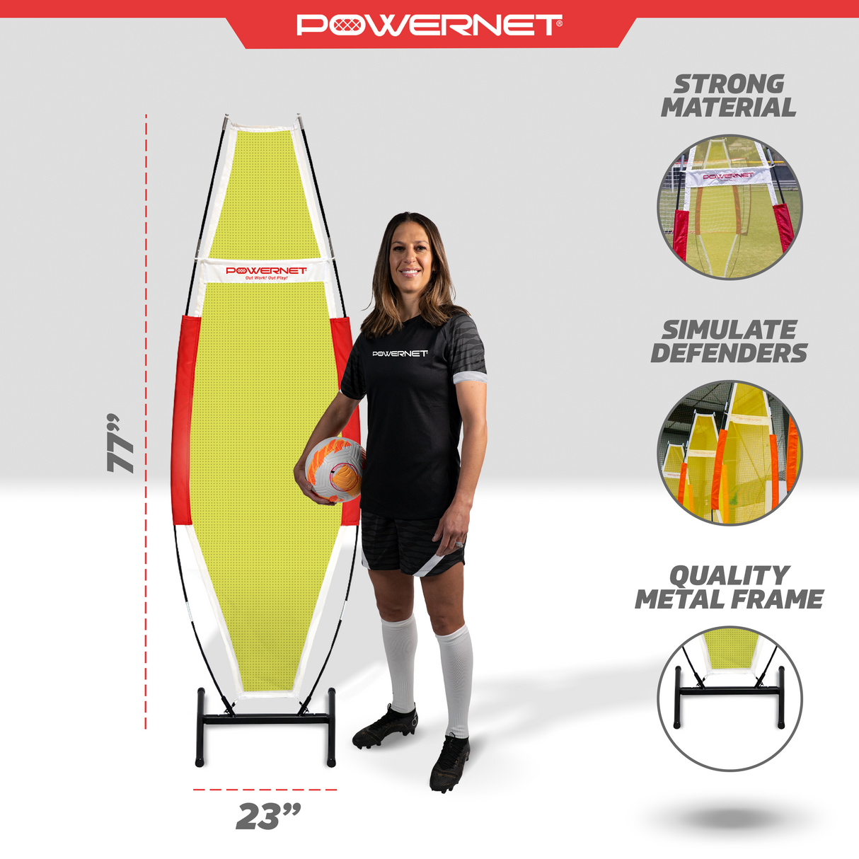 Portable Defender Practice Mannequin for Soccer and Basketball 77" x 23" Sports PowerNet