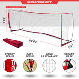 Portable 21x7 FT Soccer Goal TrainingNets by PowerNet