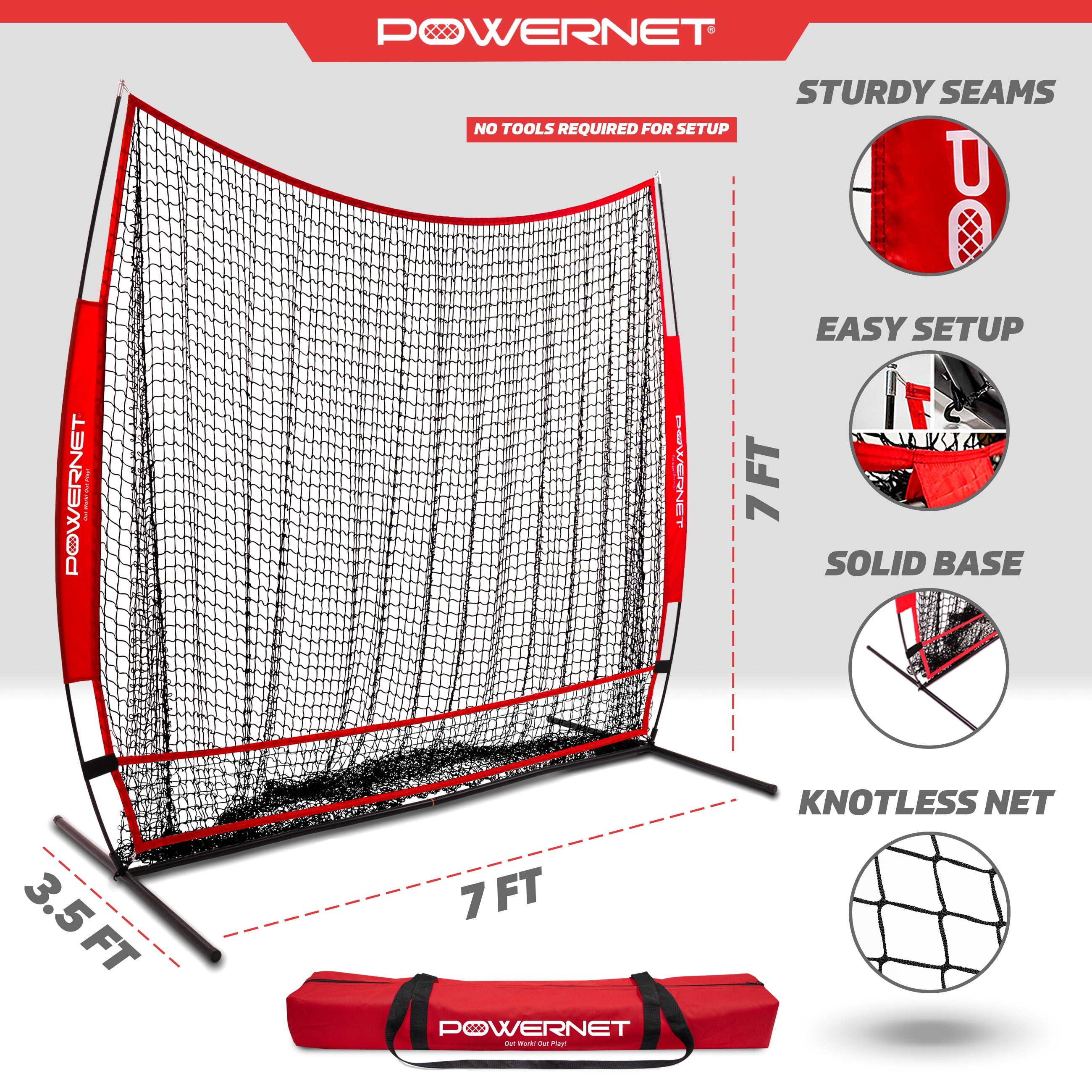 7x7 FT Full Mouth Net | Bigger Target – PowerNet by TrainingNets