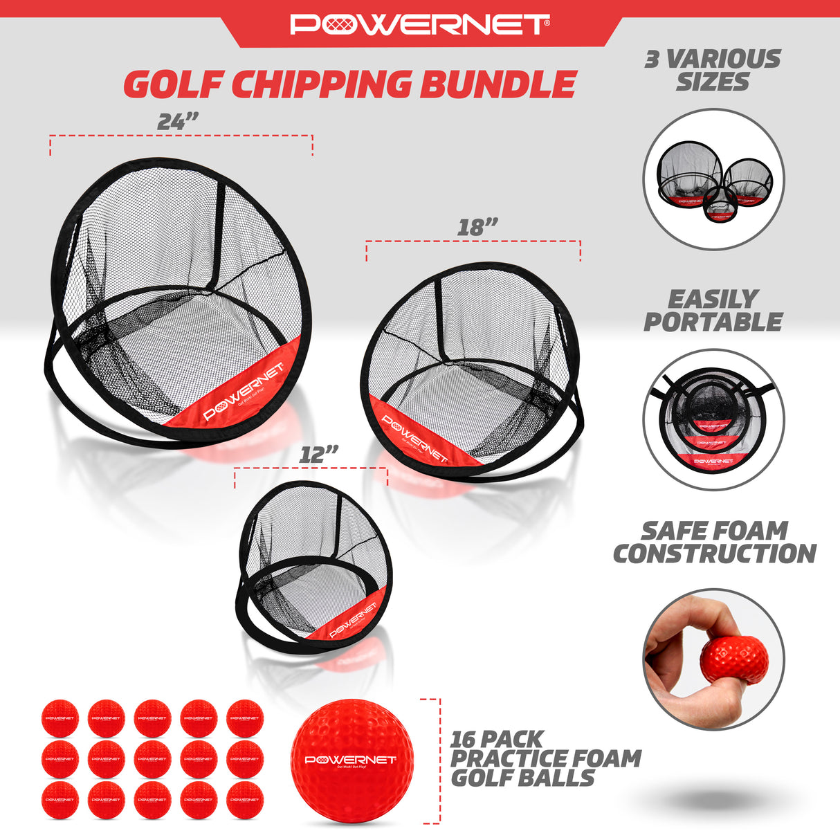 Golf Chipping Net Practice Bundle Sports PowerNet