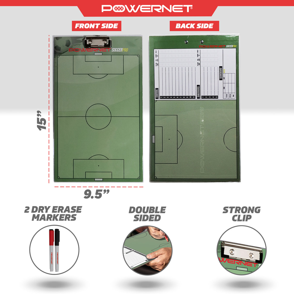 PowerNet Soccer Pro Lineup Coaching Board Coaches Marker Boards PowerNet