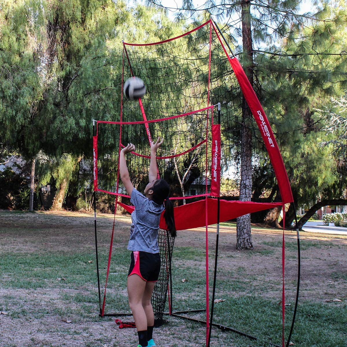 Volleyball Practice Net Station Combo | 8 ft Wide by 11 ft High TrainingNets by PowerNet