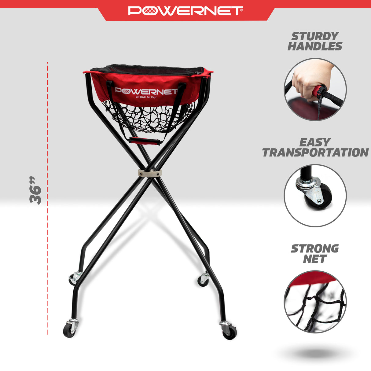 Wheeled Court Caddy | Multisport Tennis Ball Caddy PowerNet