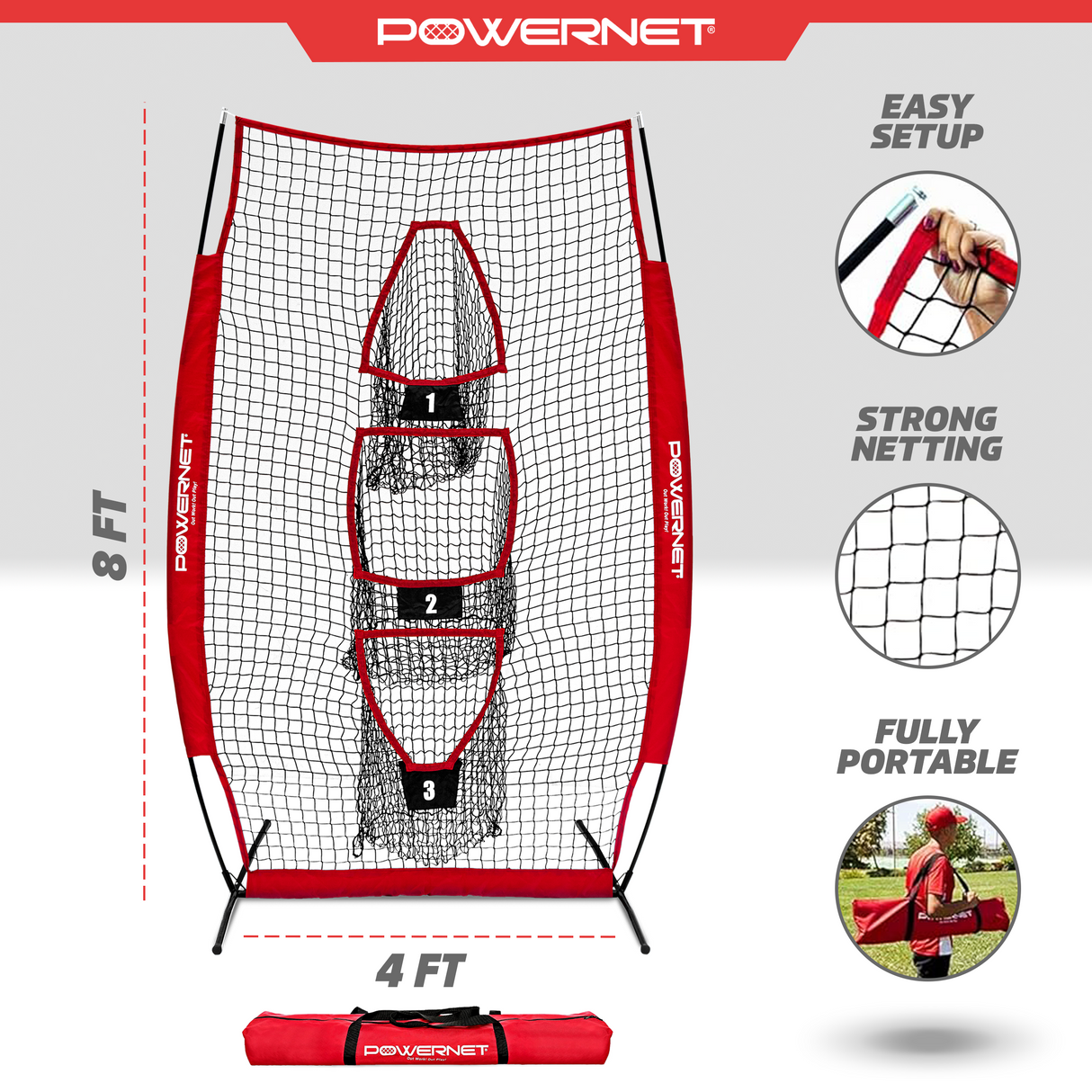 Football Receiver Passing Net 4x8 FT Sports PowerNet