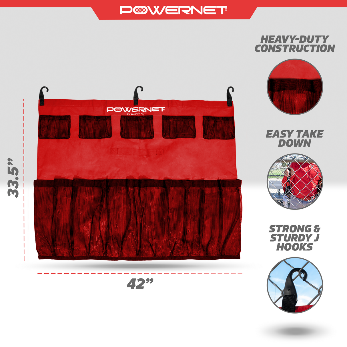 Hanging Bat Bag Caddy Dugout Organizer Sports PowerNet