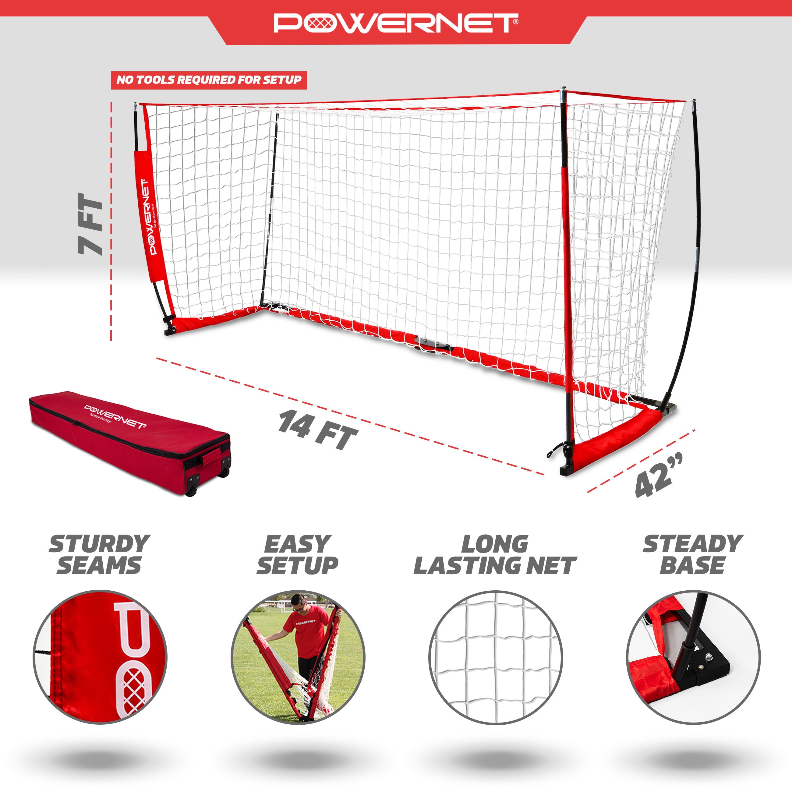 Portable 14x7 FT Soccer Goal – TrainingNets by PowerNet