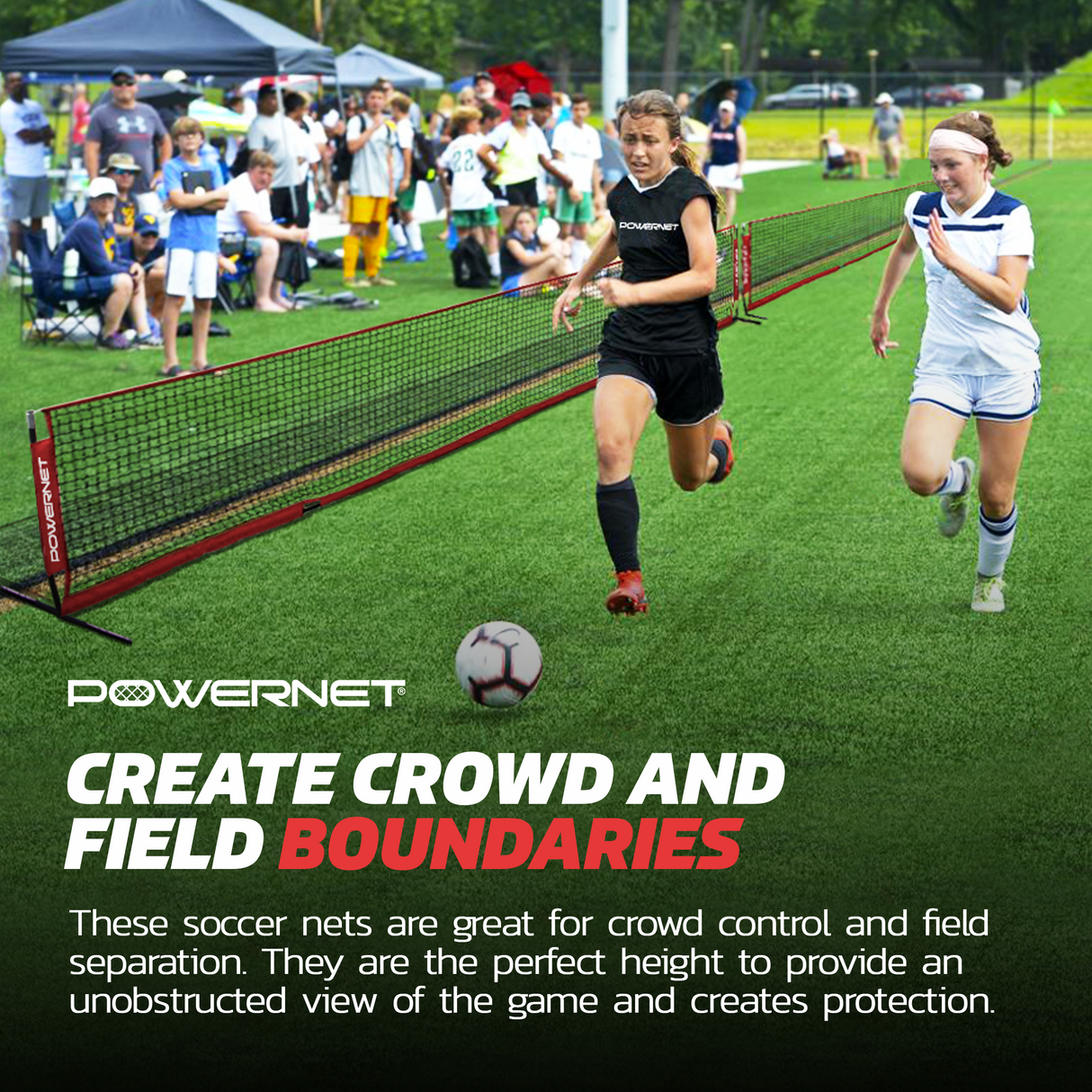 Portable Soccer Tennis & Pickle Ball Training Net | (12 x 3 FT or 18 x 3 FT) Sports PowerNet