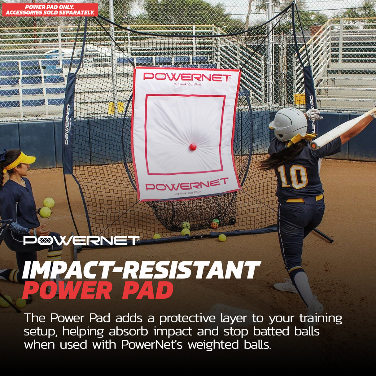 Power Pad Canvas Batting Pitching Backstop Sports PowerNet