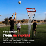 Portable Volleyball Setter Trainer Net | Adjustable Height & Basket Angle Volleyball Setter PowerNet