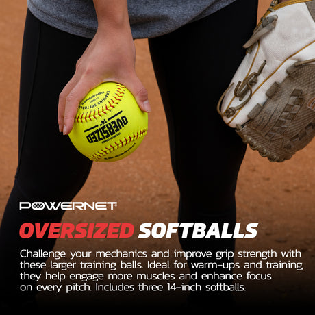 Oversized Softball 3-Pack | 14 Inch Ball Training Ball PowerNet