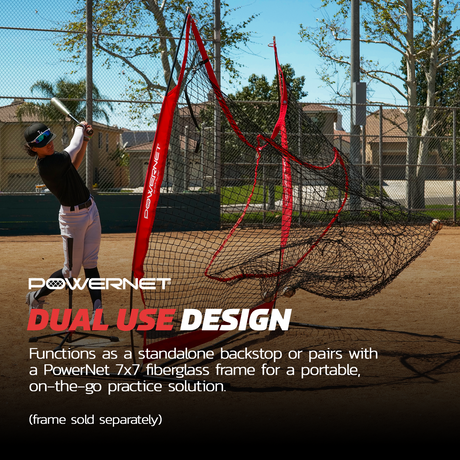 7x7 FT Hanging Dual Training Net (Net Only) | Hang From Garage Sports PowerNet