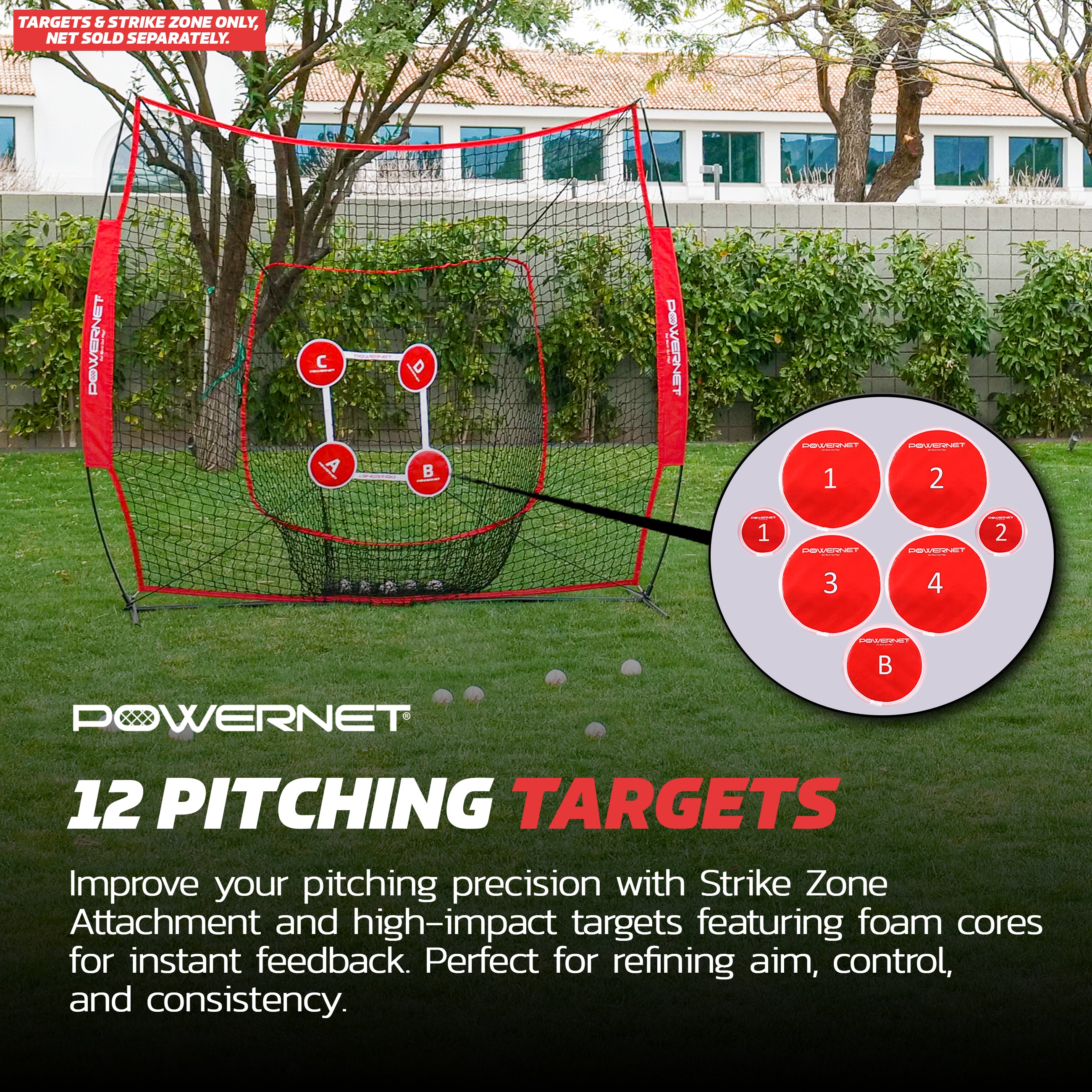 Pitch Perfect Targets and Strike Zone Attachment for 7x7 Net