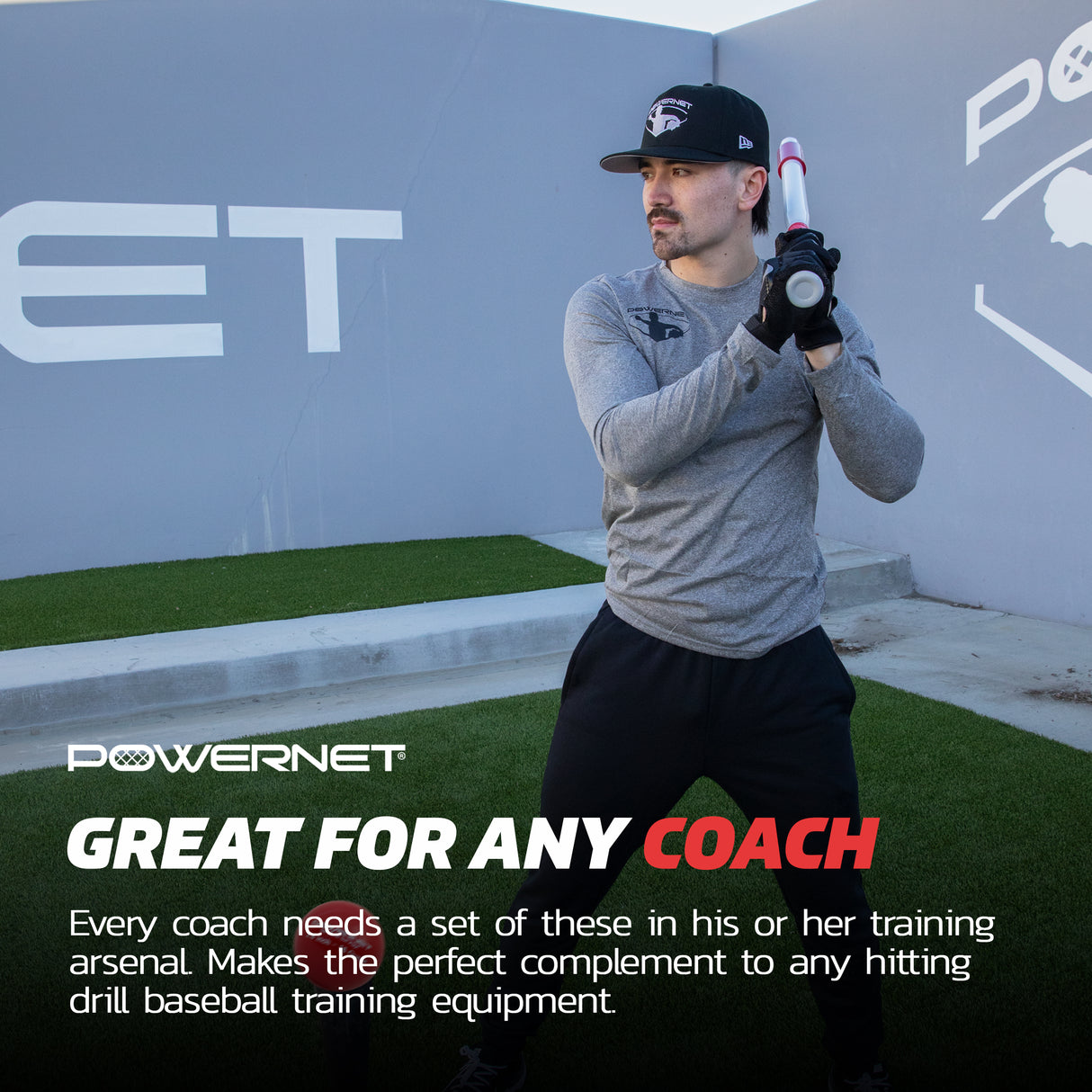 Sweet Spot Training Bat + Softball 3.2" Progressive Weighted Ball 9 PRO Pack Bundle Sports PowerNet