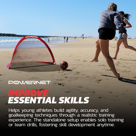 Popup Soccer Goals Portable Net 2 Goals + 1 Carrying Bag Sports PowerNet