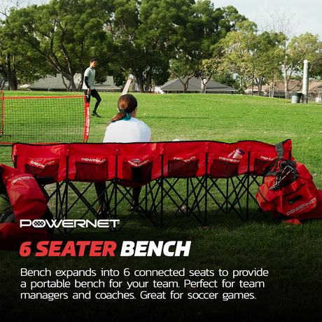 6 Seater Team Bench Portable Folding Chair Field Equipment PowerNet
