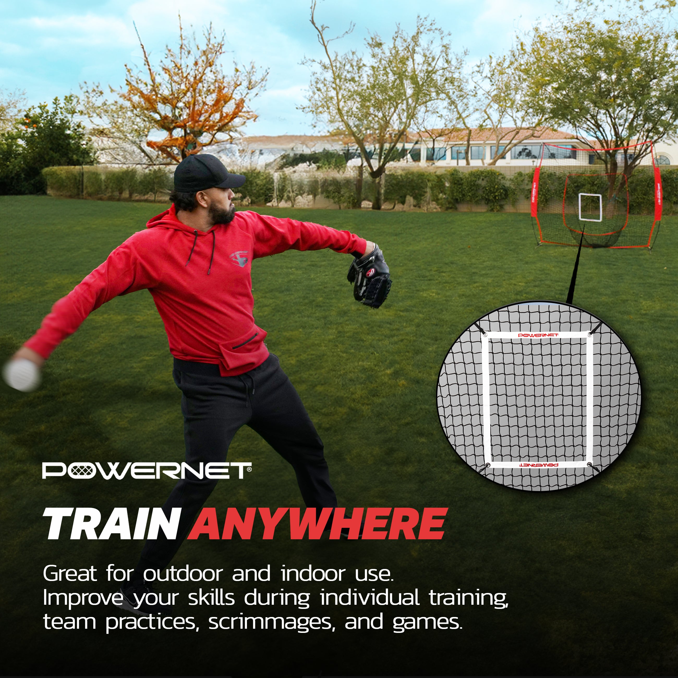 7x7 FT Practice Net Pitching Kit – PowerNet by TrainingNets