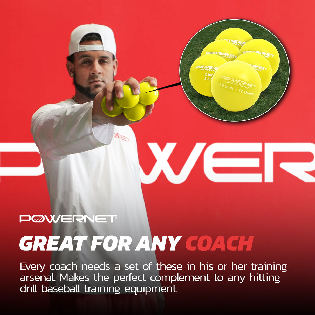 Weighted Hitting Training Balls | 6 PK 2.8" and 6 PK 2" Micro Ball Combo sports PowerNet