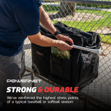 PRO Rolling Baseball Coach Bag Caddy | Holds Two Gallon Bucket Balls PowerNet by TrainingNets