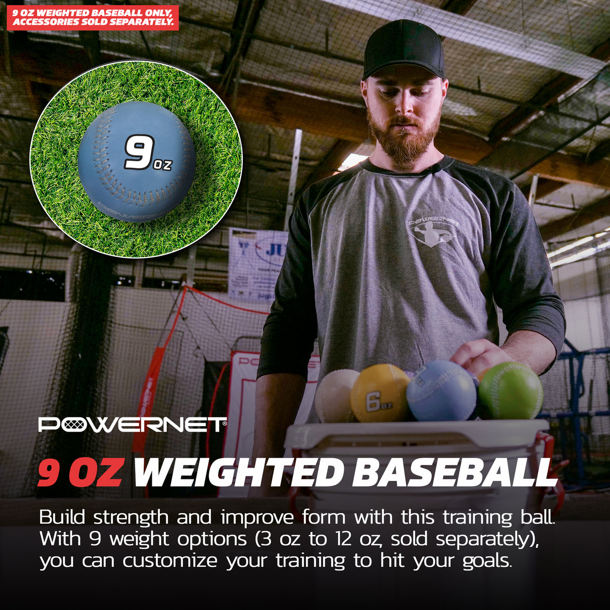 Weighted Baseballs | (Choose 9 Oz or 11 Oz) Baseballs PowerNet
