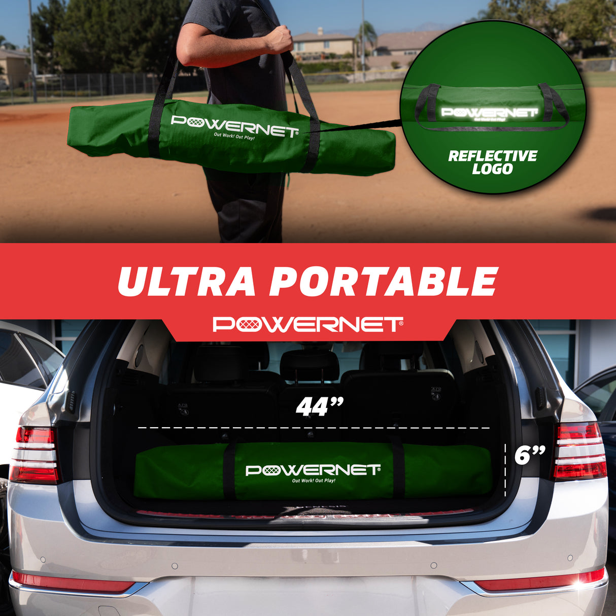 7 FT A-Frame Screen Portable Baseball Softball Training Net sports PowerNet