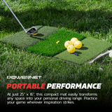 Golf Hitting Mat | Artificial Tri-Turf Grass Golf PowerNet