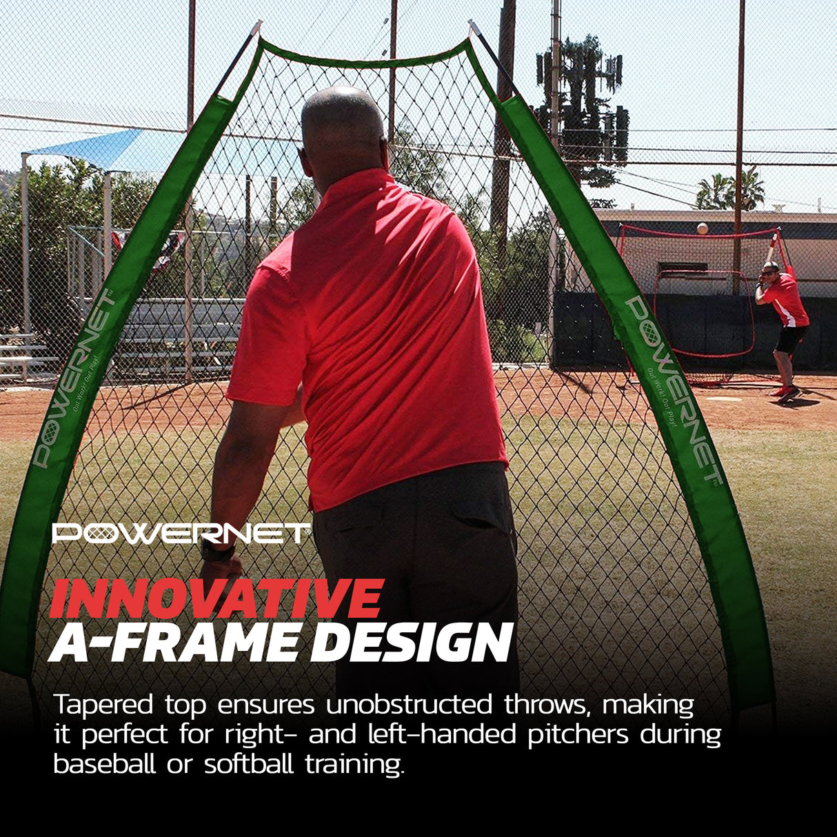 7 FT A-Frame Screen Portable Baseball Softball Training Net sports PowerNet