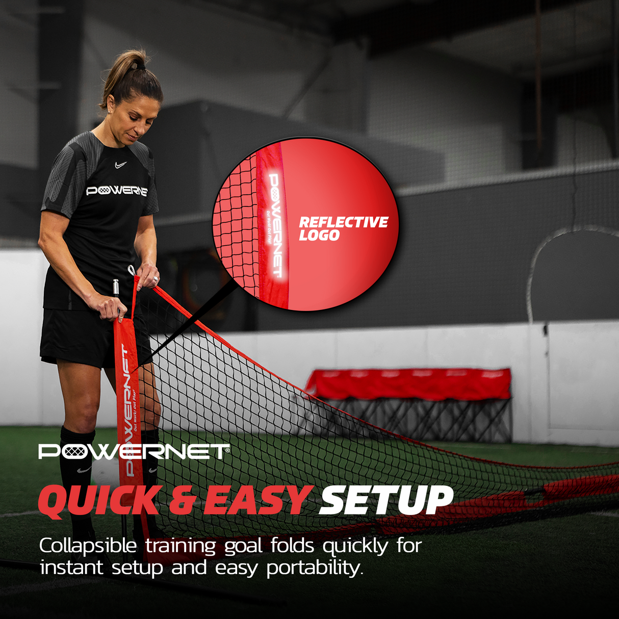 Portable Soccer Tennis & Pickle Ball Training Net | (12 x 3 FT or 18 x 3 FT) Sports PowerNet