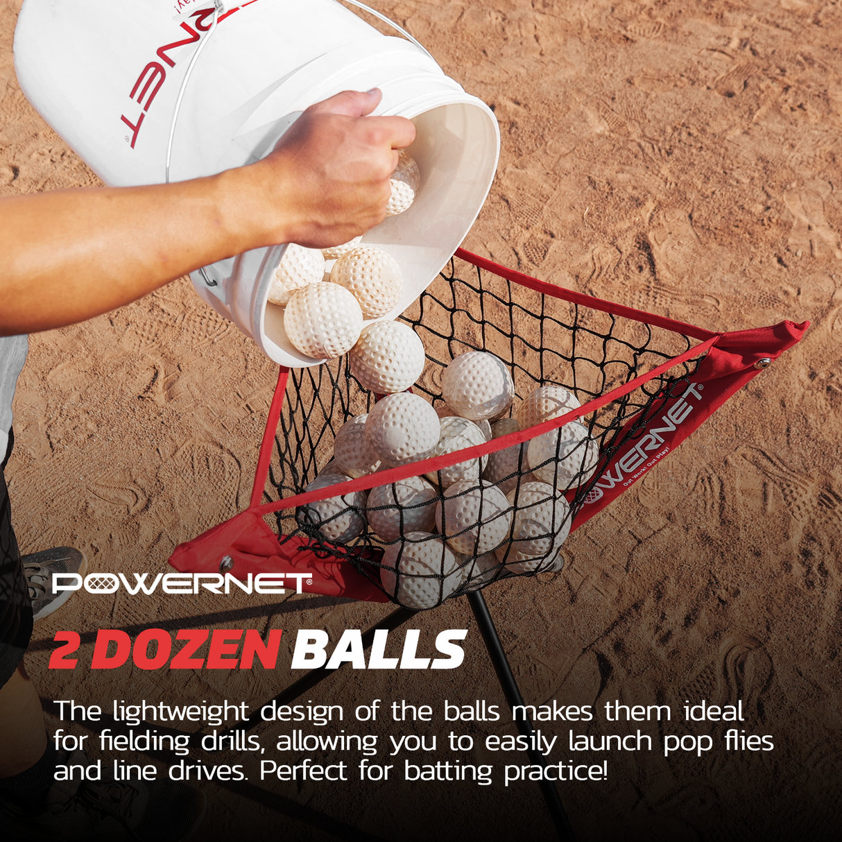 Launch F-lite Ultra Light Dimpled Practice Balls Baseball And Softball Pitching Machines PowerNet