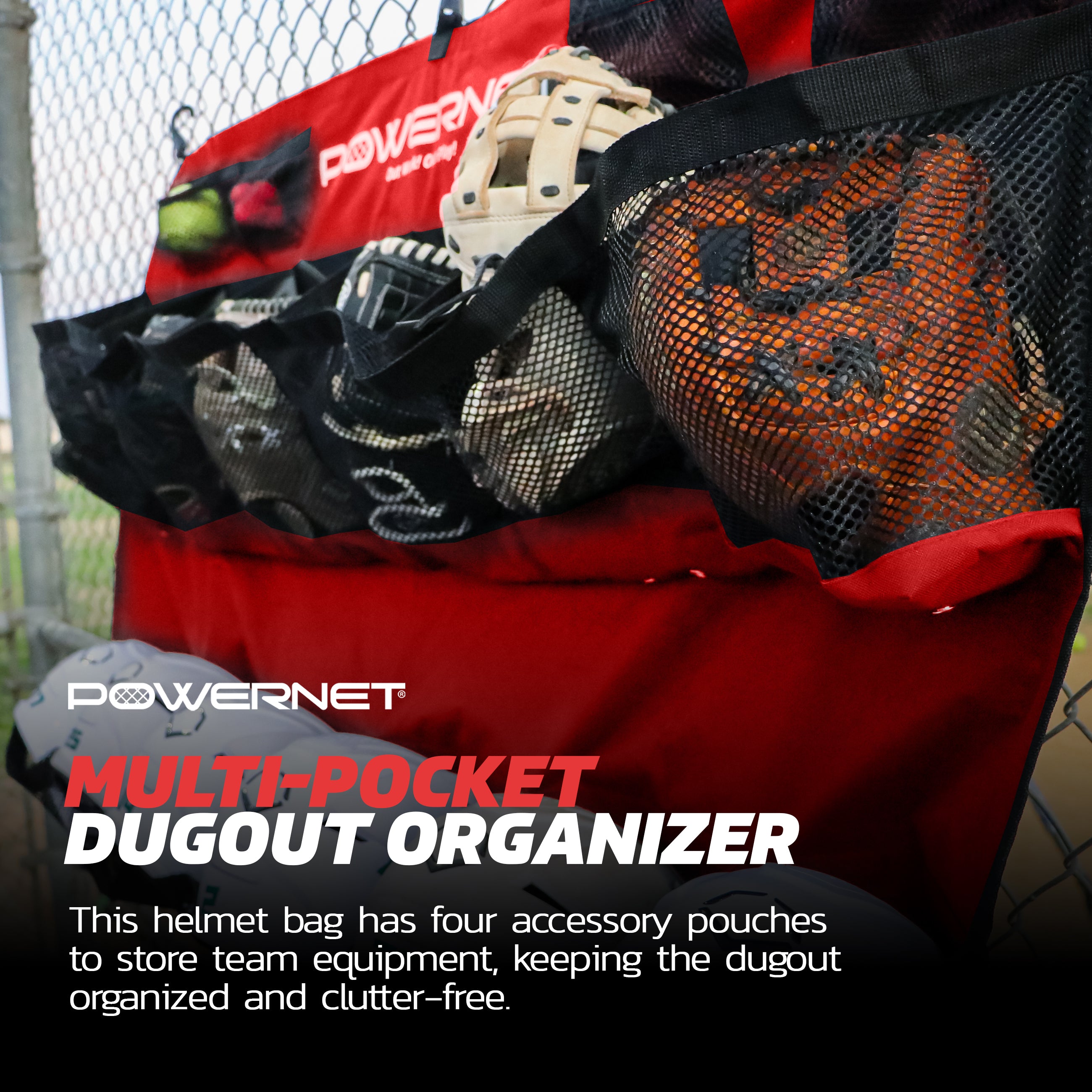 N.HOOLYTWOOD TPES × POTER HELMETBAG PowerPro Hanging Helmet Organizer Bag – PowerNet by TrainingNets