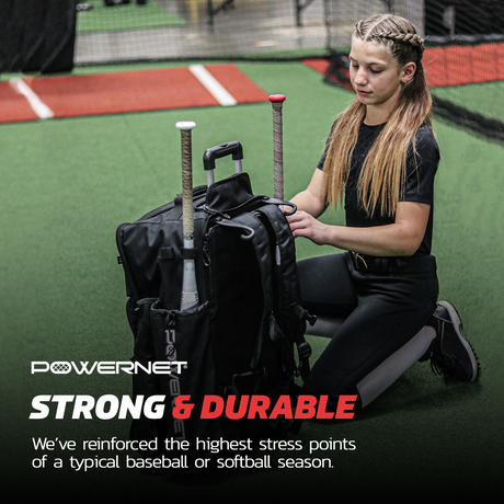 The Odyssey Rolling Backpack for Softball & Baseball Wheeled Bag PowerNet