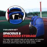 Baseball Softball Backpack M Choose from 3 Colors Red Black Blue Sports PowerNet