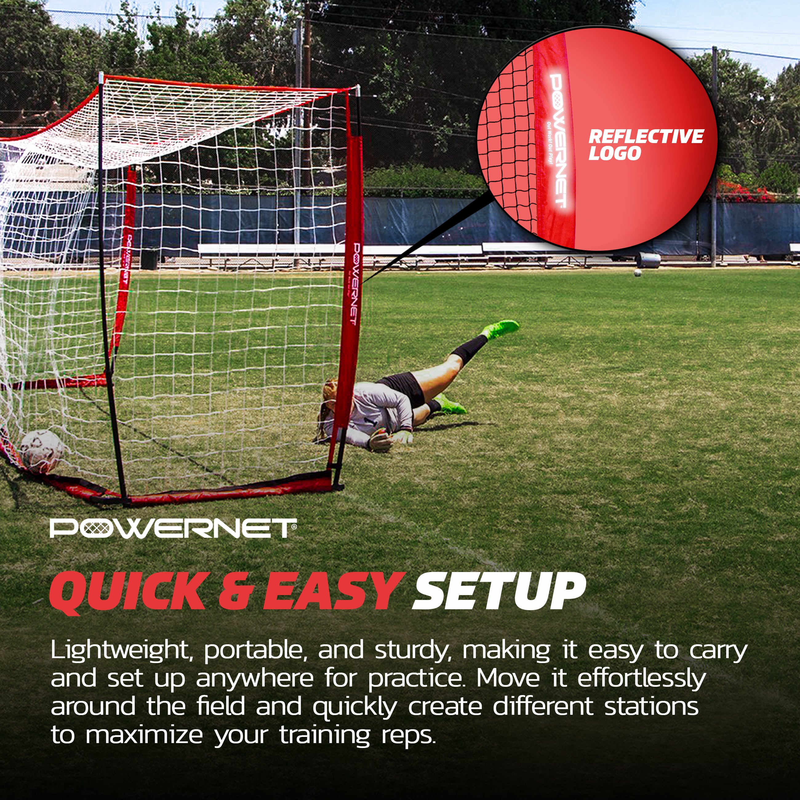 Portable 14x7 FT Soccer Goal – PowerNet by TrainingNets