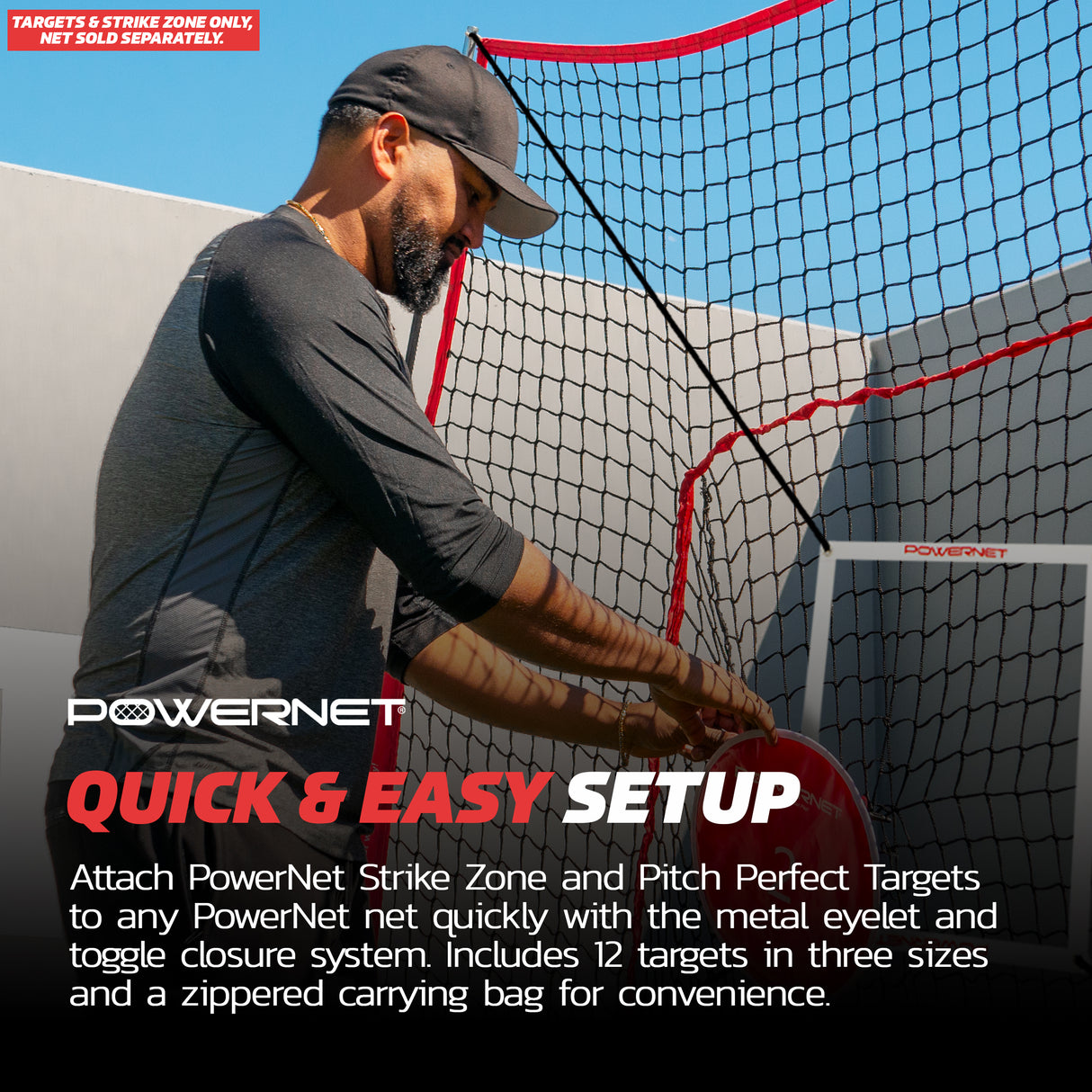 Pitch Perfect Targets and Strike Zone Attachment for 7x7 Net Sports PowerNet