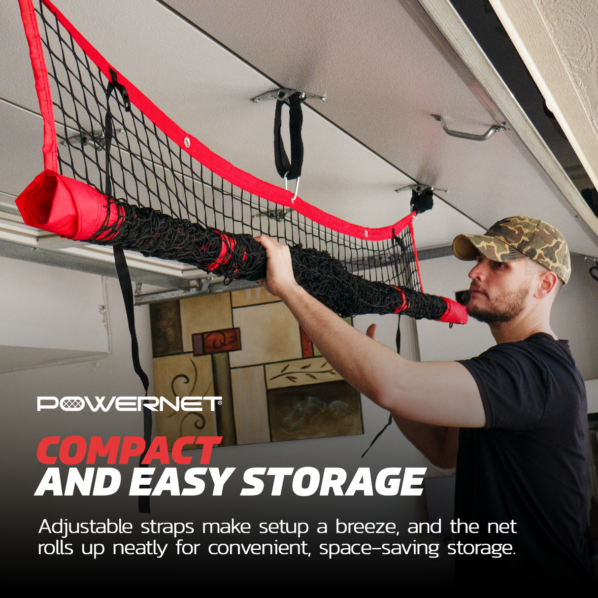7x7 FT Hanging Dual Training Net (Net Only) | Hang From Garage Sports PowerNet