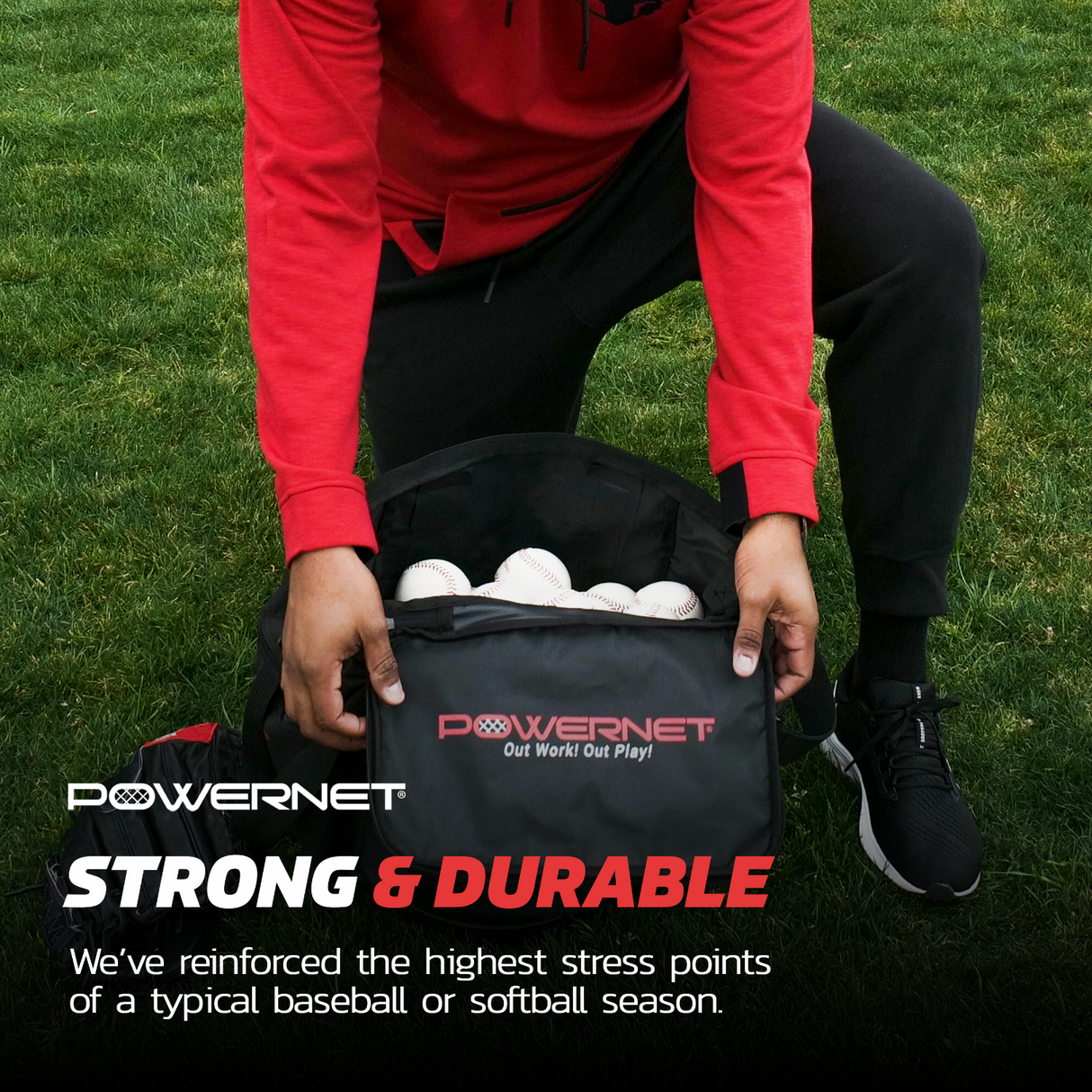 Soft Bucket Carry Bag | Shoulder Strap Baseball And Softball Equipment Bags PowerNet