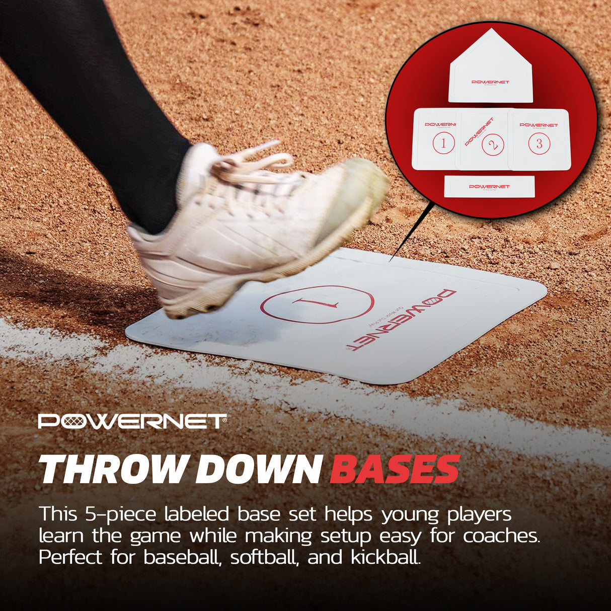 Throw Down Base 5 Piece Set Sports PowerNet