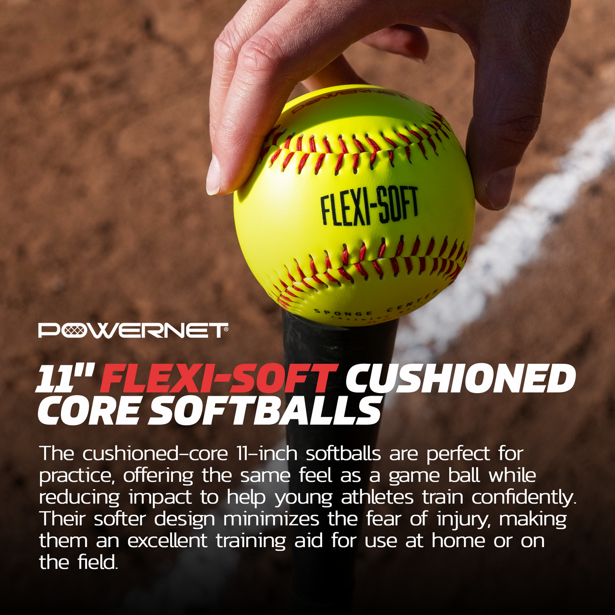 11 In Flexi-Soft Softball Bucket Bundle | Includes 18 Flexi-Softballs Flexi Soft 11" Softballs PowerNet