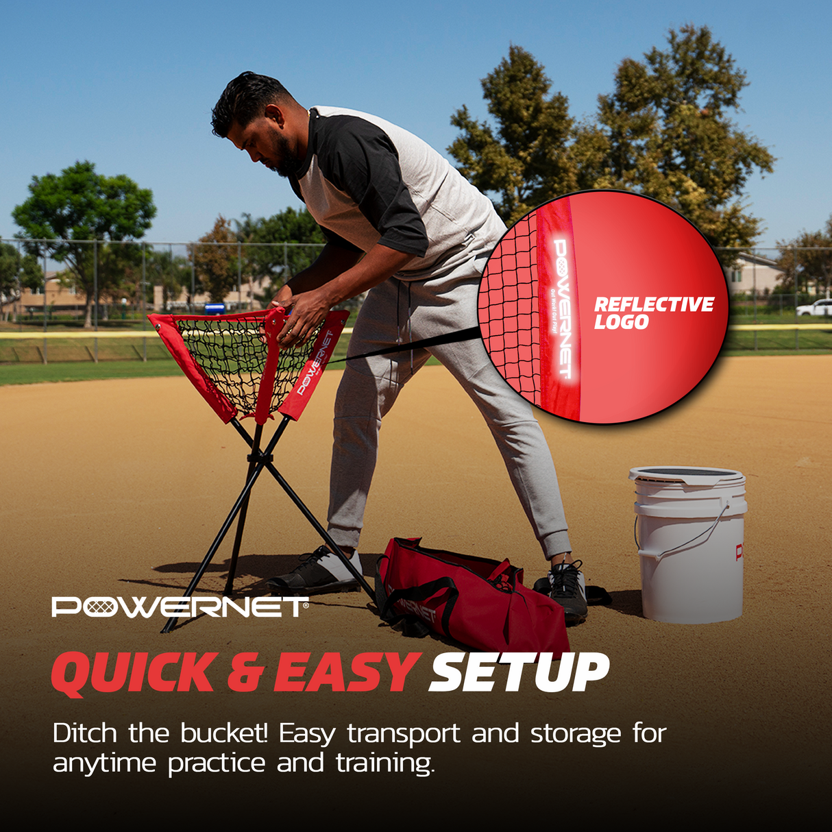 Tripod Ball Caddy for Baseball & Softball Sports PowerNet