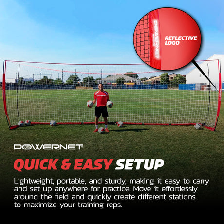 Portable 18.5x6.5 FT Soccer Goal Sports PowerNet