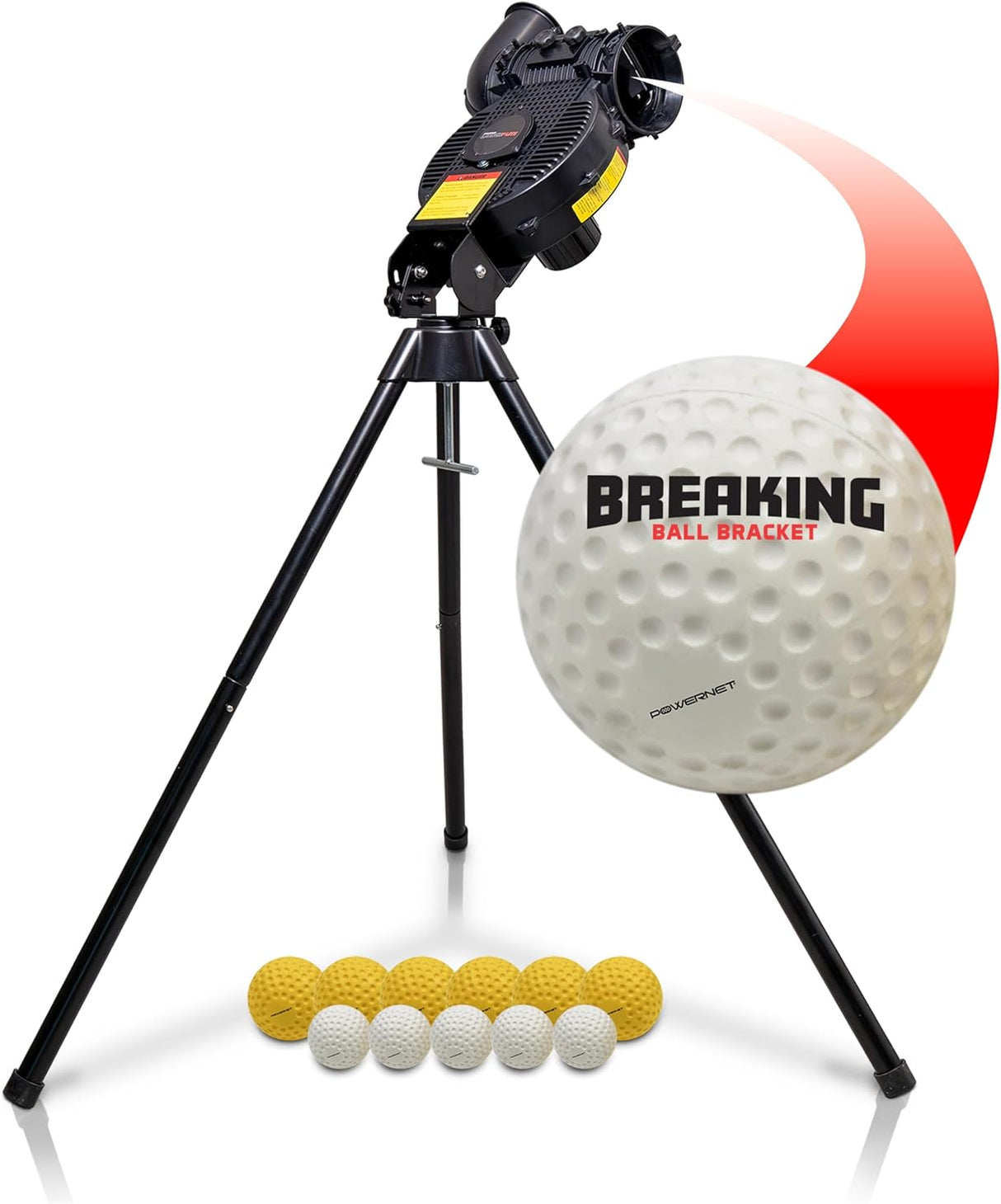 Launch F-Lite Pitching Machine w/ Breaking Ball Bracket Pitching Machine PowerNet