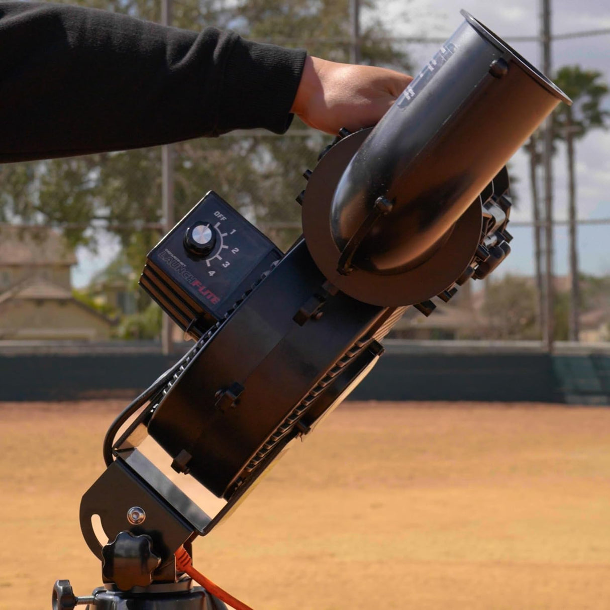 Launch F-Lite Pitching Machine w/ Breaking Ball Bracket Pitching Machine PowerNet