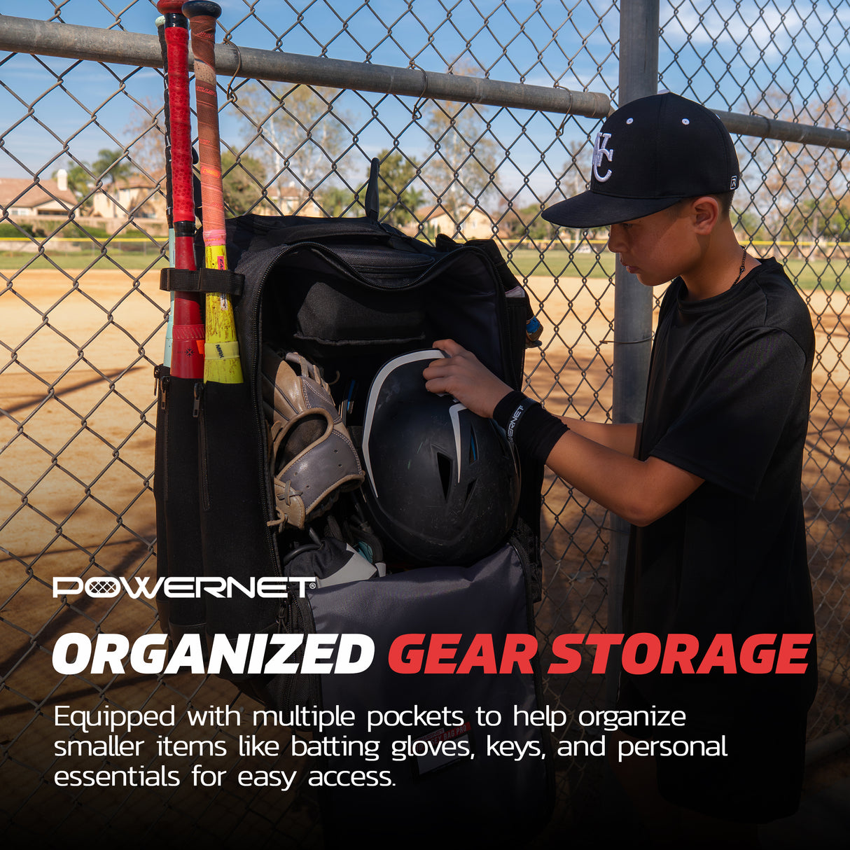 PRO Odyssey Rolling Backpack for Softball & Baseball PowerNet by TrainingNets
