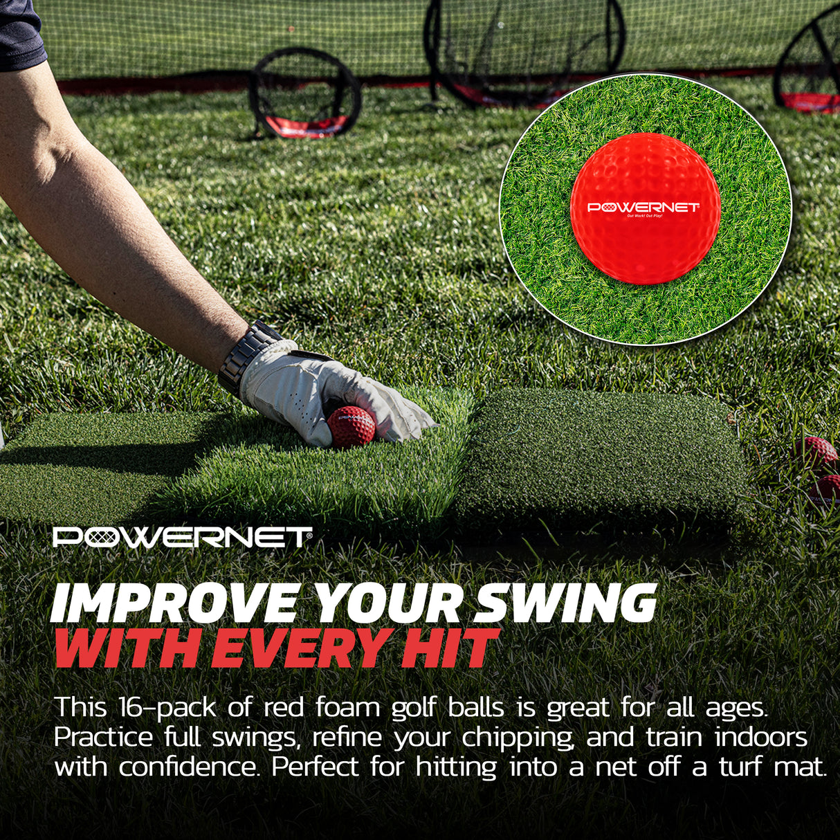 Golf Chipping Net Practice Bundle Sports PowerNet