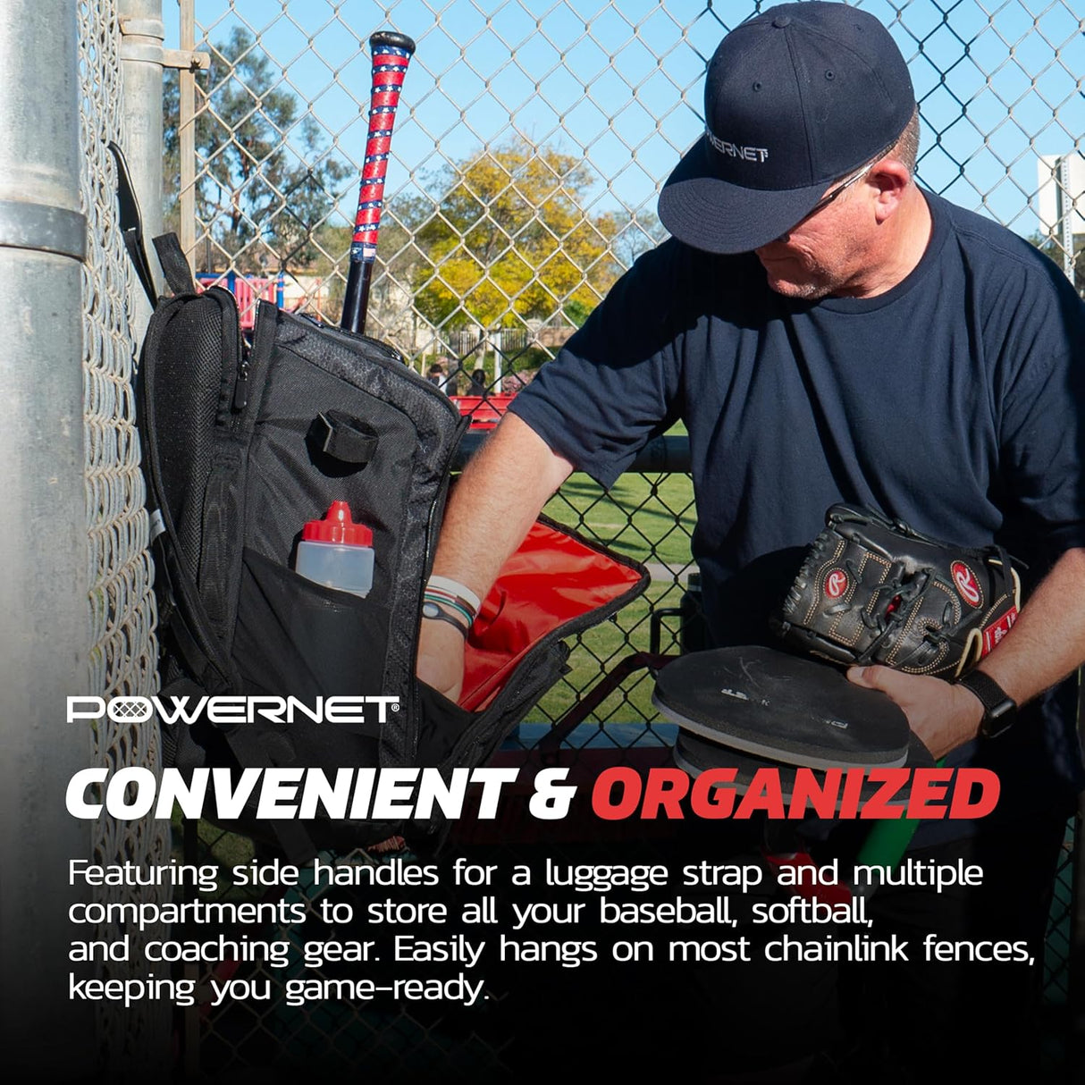 Coach's Baseball Backpack TrainingNets by PowerNet